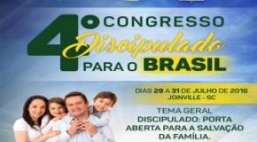 Joinville sediará o 4º Congresso Discipulado para o Brasil