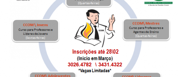 Inscrições para os cursos do CCOM 2014 encerram em Fevereiro Inscrições para os cursos do CCOM 2014 encerram em Fevereiro
